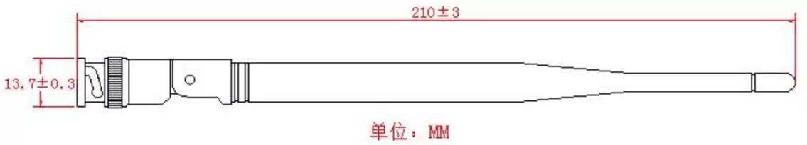 868 стержневая антенна SW868-ZD210-BNC размер 868 стержневая антенна SW868-ZD210-BNC размер