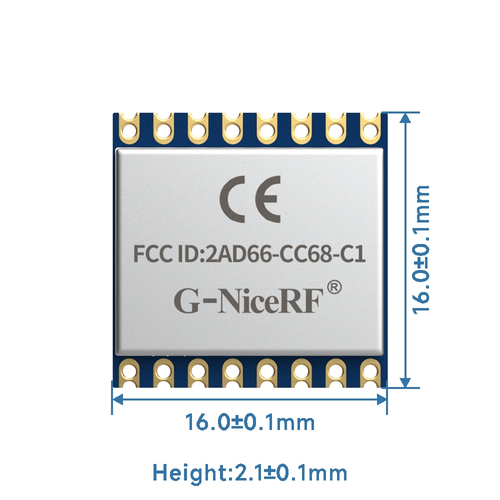 CC68-C1-868/915: LLCC68 Сертифицированный FCC ID и CE-RED модуль LoRa с интерфейсом SPI