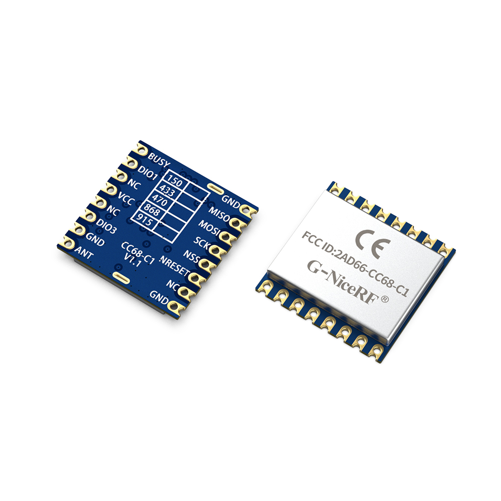 CC68-C1-868/915: LLCC68 Сертифицированный FCC ID и CE-RED модуль LoRa с интерфейсом SPI