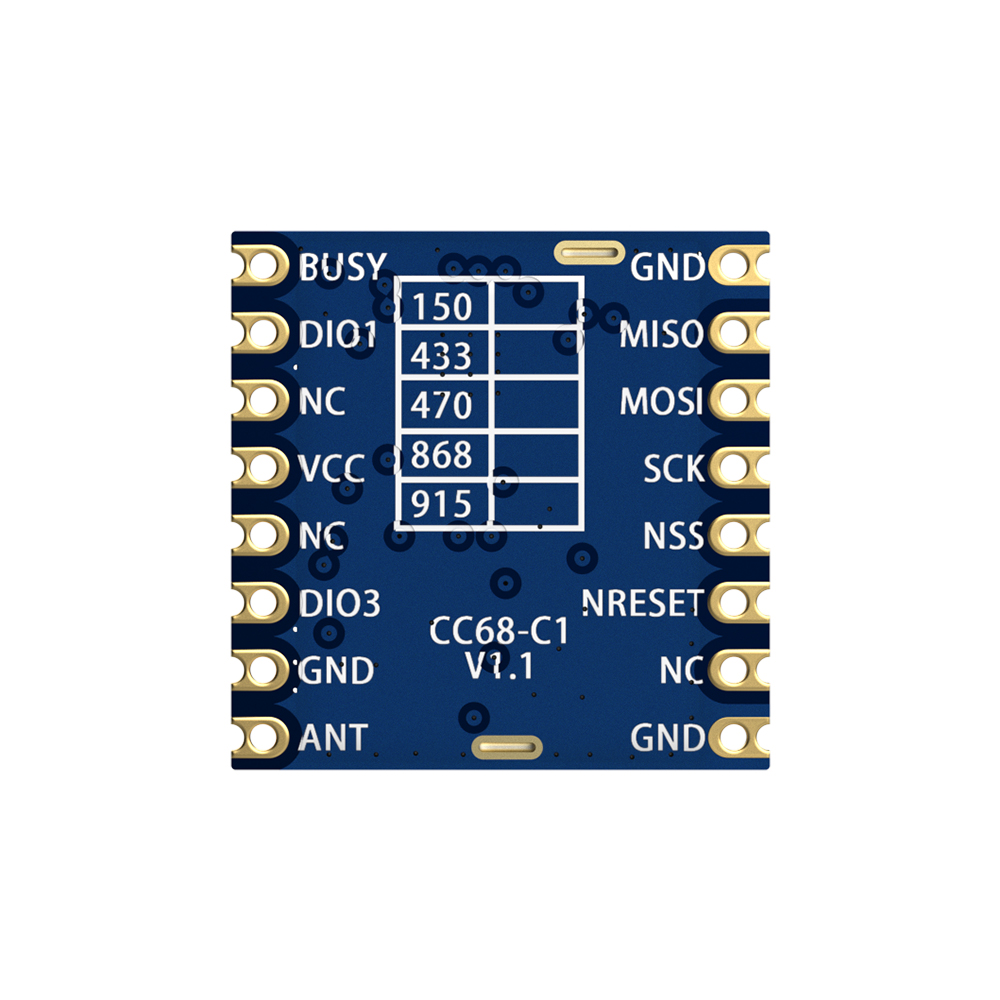 CC68-C1-868/915: LLCC68 Сертифицированный FCC ID и CE-RED модуль LoRa с интерфейсом SPI