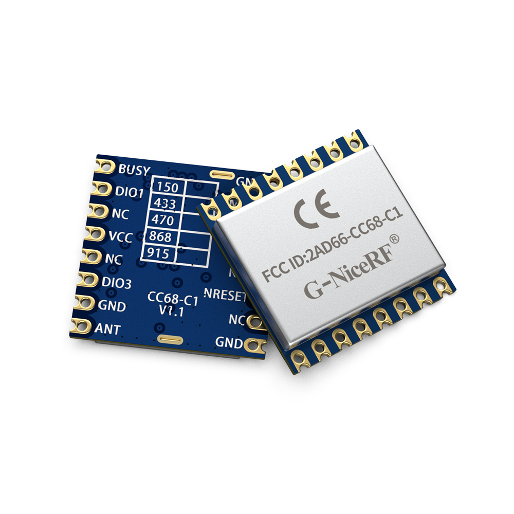 CC68-C1-868/915: LLCC68 Сертифицированный FCC ID и CE-RED модуль LoRa с интерфейсом SPI