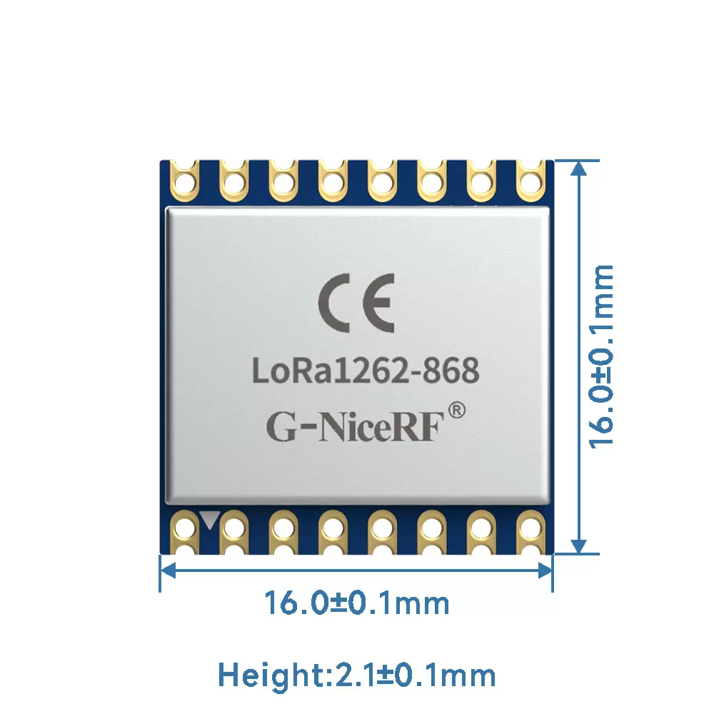 LoRa1262-868: модуль LoRa SX1262 мощностью 160 мВт, сертифицированный CE-RED, 868 МГц, с TCXO