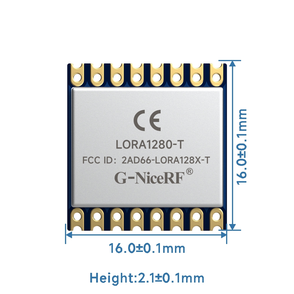 LoRa1280-TCXO: сертификация FCC ID и CE-RED. Сертифицированный модуль SX1280 с частотой 2,4 ГГц поддерживает диапазон измерения.