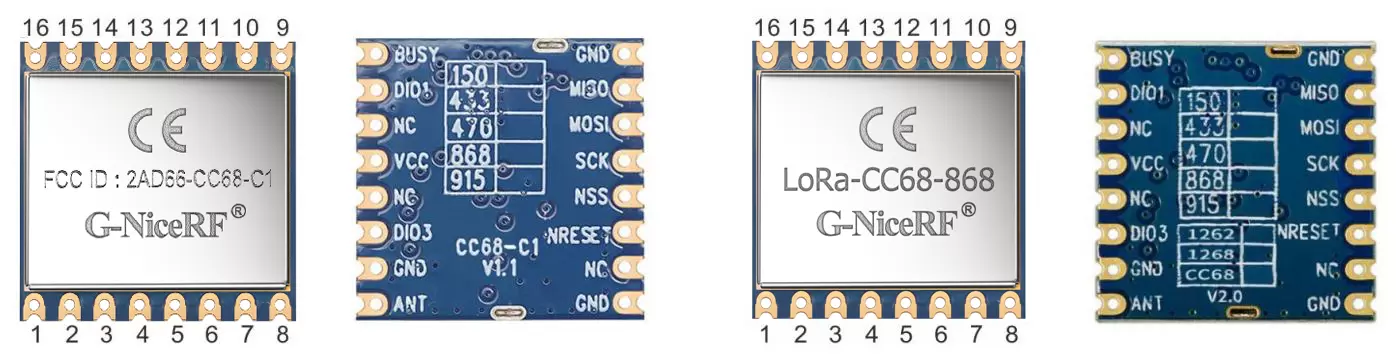 Определение контактов беспроводного модуля LoRa LoRa-CC68-915 Определение контактов беспроводного модуля LoRa LoRa-CC68-915