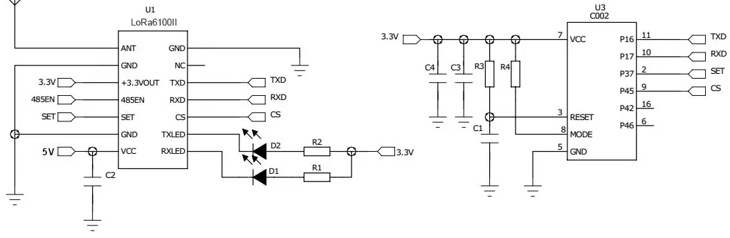 Схема применения беспроводного модуля LoRa6100II Схема применения беспроводного модуля LoRa6100II