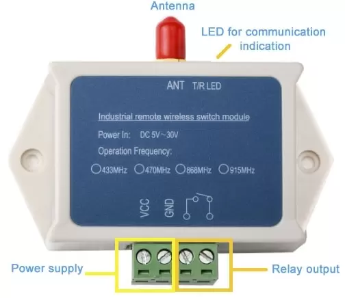 Определение контактов беспроводного сетчатого релейного модуля SK200Pro-RX Определение контактов беспроводного сетчатого релейного модуля SK200Pro-RX
