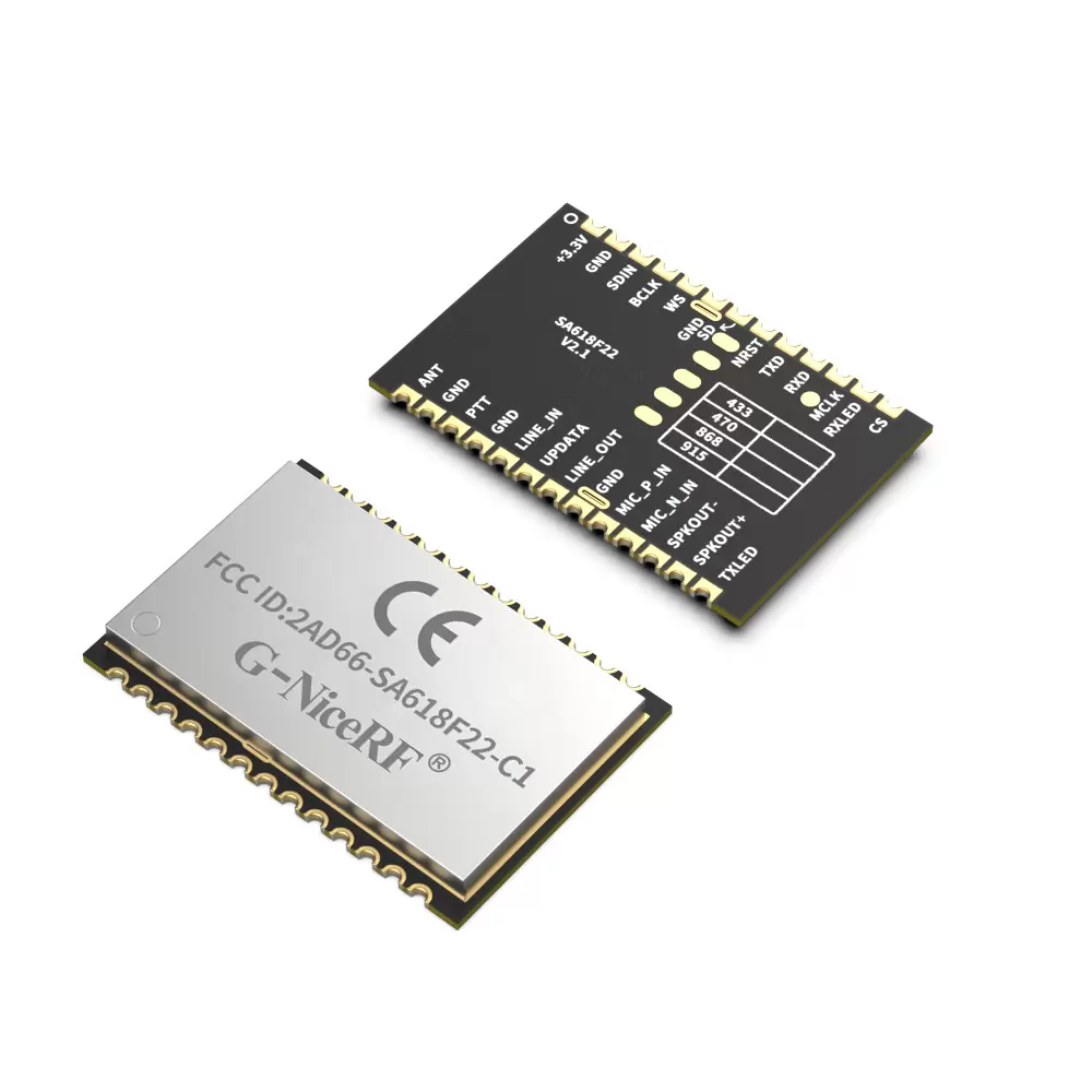 SA618F22-C1: беспроводной полнодуплексный цифровой и аудиомодуль передачи данных, сертифицированный FCC ID и CE-RED