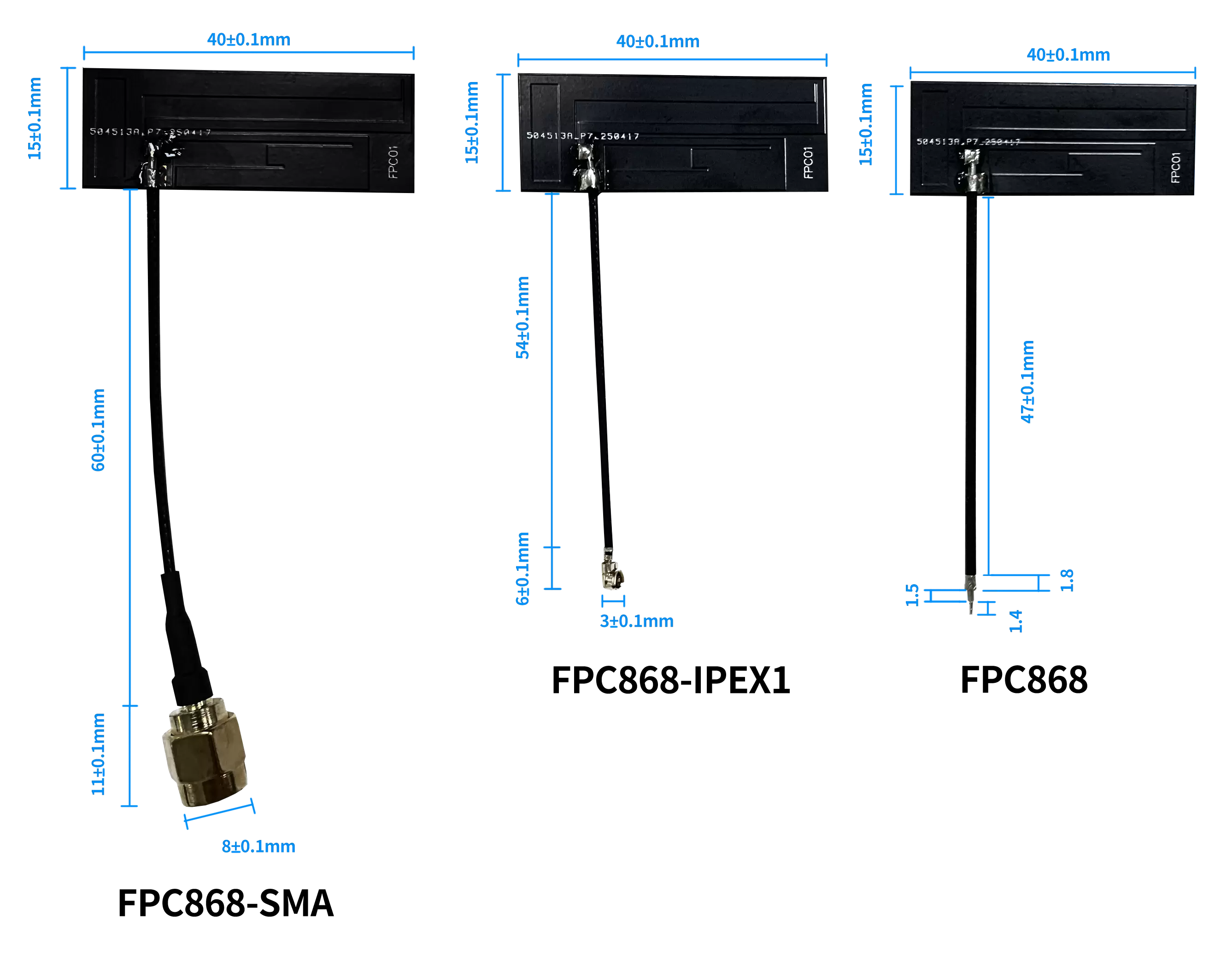 Антенна FPC fpc868 размер Антенна FPC fpc868 размер