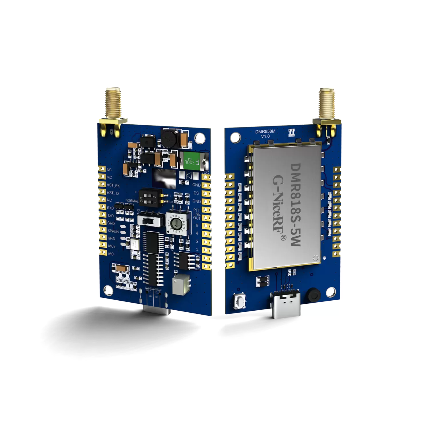 DMR858M: DMR-рация с двумя временными слотами, аналого-цифровая, интегрированная, 5 Вт