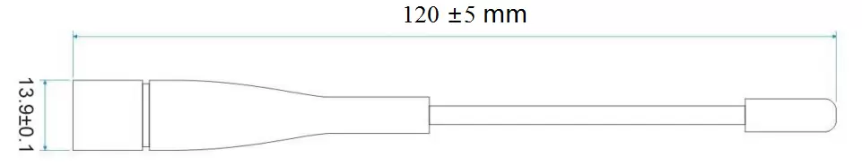 Размеры стержневой антенны SW2400-ZB120 Размеры стержневой антенны SW2400-ZB120
