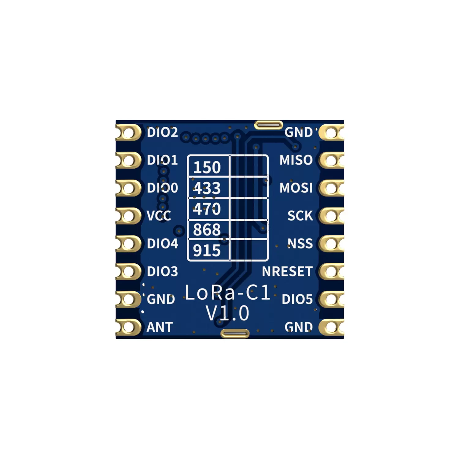 LoRa1278-C1: модуль LoRa SX1278 433/470 МГц с интерфейсом SPI и защитой от электростатического разряда