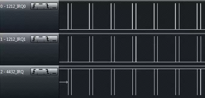 Рис. 19. Прерывание связи RF4432PRO и RF1212.