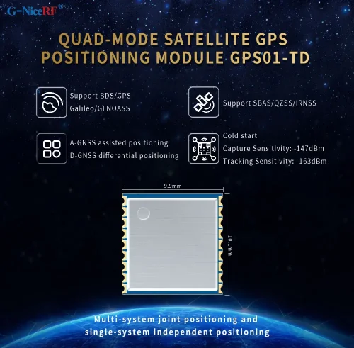 Новинка: маломощный и высокоточный четырехрежимный спутниковый мини-GPS-модуль GPS01-TD.