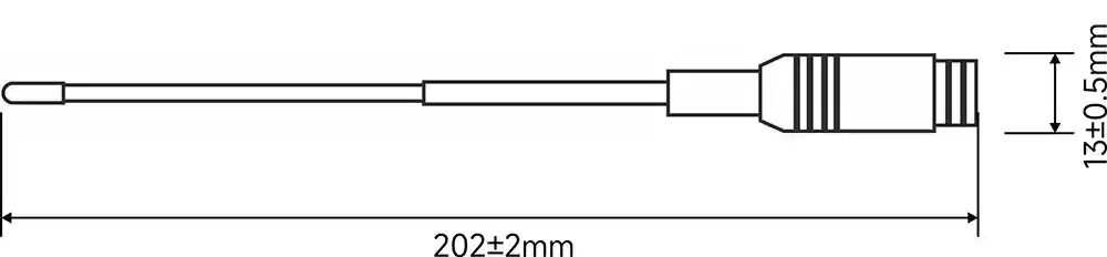 Размеры стержневой антенны SW-VHF200 Размеры стержневой антенны SW-VHF200