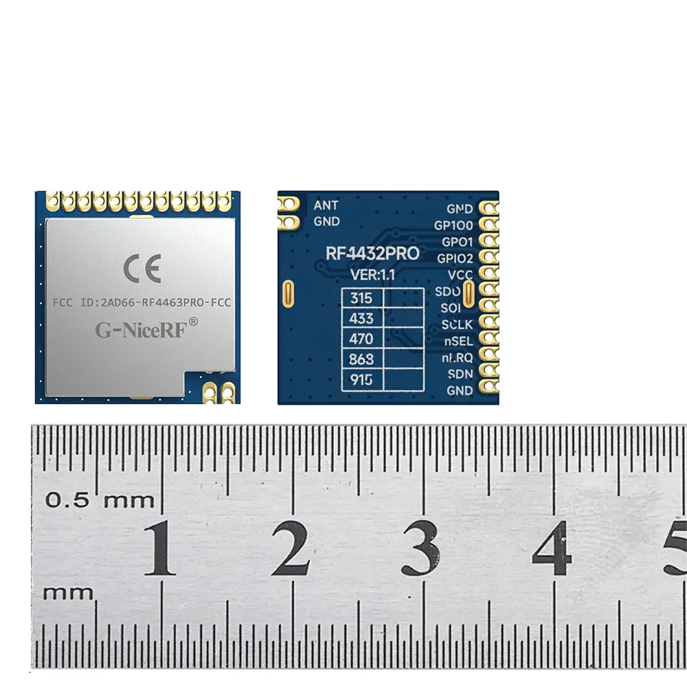 RF4463PRO-433: Si4463, 433 МГц, идентификатор FCC и сертифицированный CE-RED интерфейсный модуль