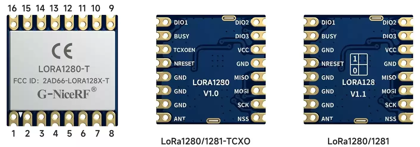 Определение контактов беспроводного модуля LoRa LoRa128X - T с частотой 2,4 ГГц SX1280/SX1281 TCXO
