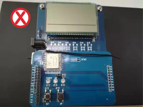 Пример схемы ошибки установки проволочной антенны