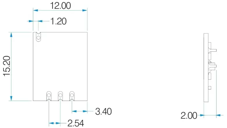 Механические размеры беспроводного модуля STX882PRO.
