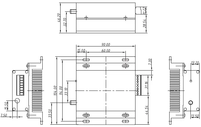 Механические размеры беспроводного радиочастотного модема LoRa LoRa6500Pro