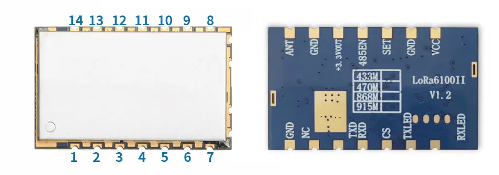 Определение контактов беспроводного модуля LoRa6100II