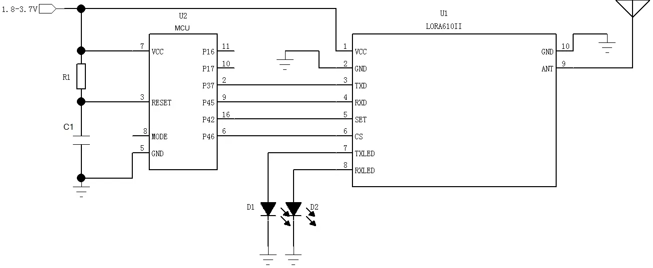 Схема применения модуля LoRa LoRa610II