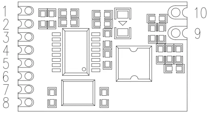 Определение контактов беспроводного модуля передатчика ASK STX885