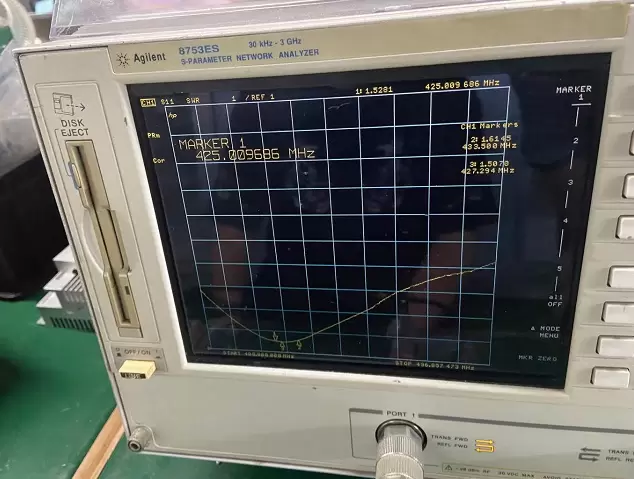 Диаграммы КСВ стержневой антенны SW433-ZB165