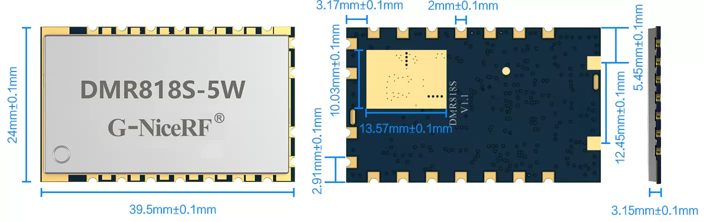 Модуль внутренней связи DMR DMR818S-5W размер