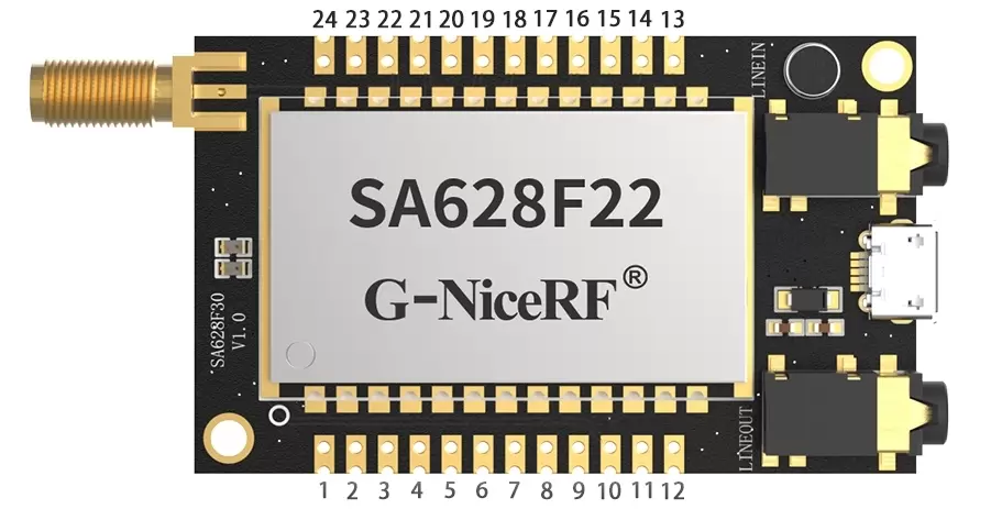 Определение контактов полнодуплексного аудиомодуля радиостанции SA628F22